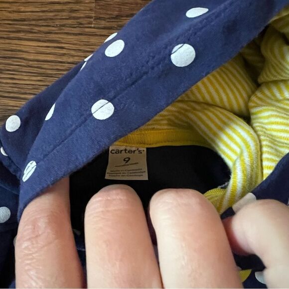 🍭6/$30 Carter’s polka dot button up floral spring / fall jacket - baby girl 9 m - Picture 2 of 4